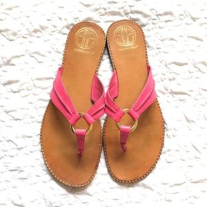 Lilly Pulitzer Gold Ring Sandals Size 10